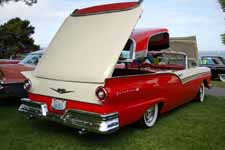 1957 Ford Retractable Hardtop Restoration in Stock Red and White Paint Colors